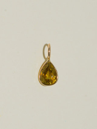 Silly Willy Sphene Teardrop Cut Charm in Yellow 14k Gold