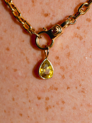 Silly Willy Sphene Teardrop Cut Charm in Yellow 14k Gold