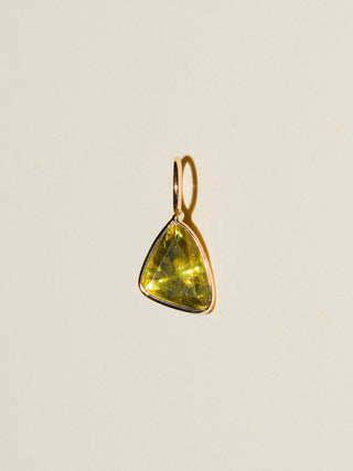 Siren Scale Sphene Special Cut Charm in Yellow 14k Gold