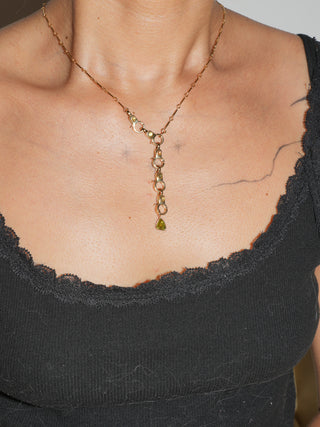 Siren Scale Sphene Special Cut Charm in Yellow 14k Gold