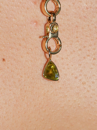 Siren Scale Sphene Special Cut Charm in Yellow 14k Gold