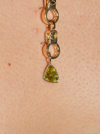 Siren Scale Sphene Special Cut Charm in Yellow 14k Gold
