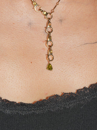 Siren Scale Sphene Special Cut Charm in Yellow 14k Gold
