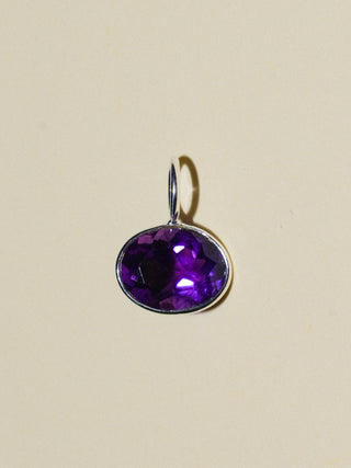 Purple Pony Amethyst East West Oval Cut Charm in Sterling Silver