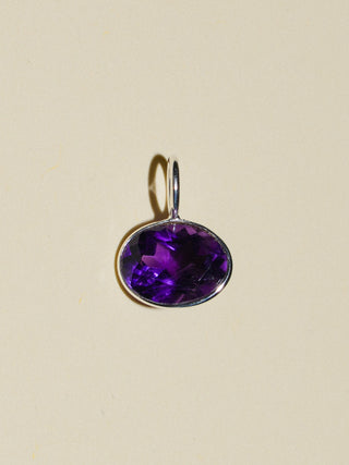 Purple Pony Amethyst East West Oval Cut Charm in Sterling Silver
