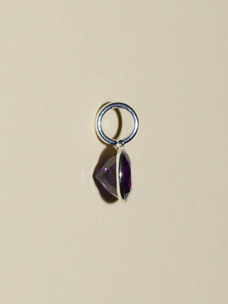 Purple Pony Amethyst East West Oval Cut Charm in Sterling Silver