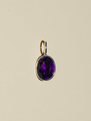 Mama Mia Amethyst Oval Cut Charm in Sterling Silver
