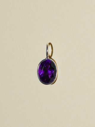Mama Mia Amethyst Oval Cut Charm in Sterling Silver
