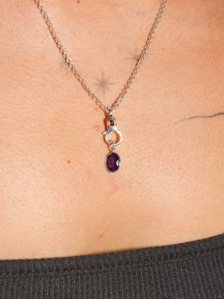 Mama Mia Amethyst Oval Cut Charm in Sterling Silver
