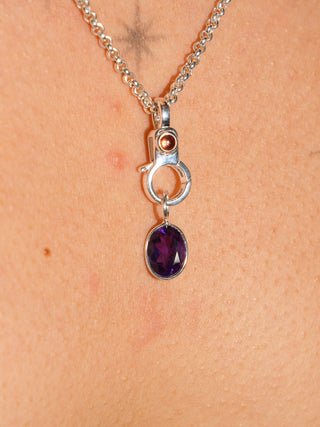 Mama Mia Amethyst Oval Cut Charm in Sterling Silver