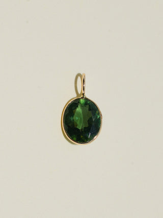 Montgomery Green Apatite Oval Cut Charm in Yellow 14k Gold