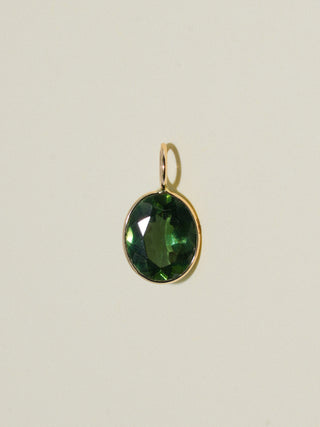Montgomery Green Apatite Oval Cut Charm in Yellow 14k Gold