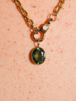 Montgomery Green Apatite Oval Cut Charm in Yellow 14k Gold