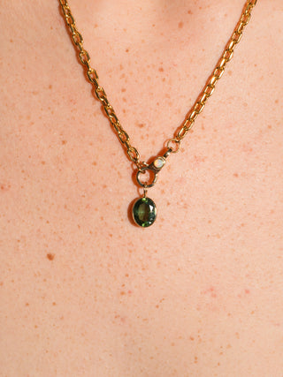 Montgomery Green Apatite Oval Cut Charm in Yellow 14k Gold