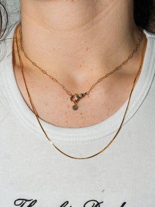 Spider Web Lab Grown Diamond Hexagon Cut Charm in Yellow 14k Gold