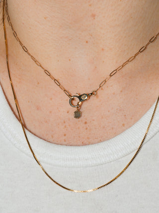 Spider Web Lab Grown Diamond Hexagon Cut Charm in Yellow 14k Gold