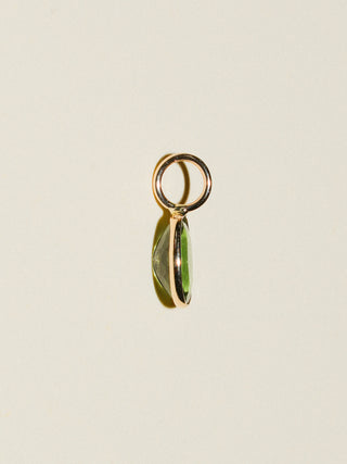 Seafoam Soda Apatite Oval Cut Charm in Yellow 14k Gold