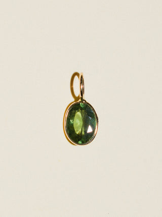 Seafoam Soda Apatite Oval Cut Charm in Yellow 14k Gold