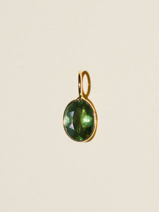 Seafoam Soda Apatite Oval Cut Charm in Yellow 14k Gold