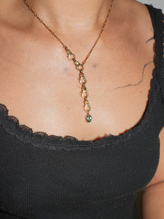 Seafoam Soda Apatite Oval Cut Charm in Yellow 14k Gold
