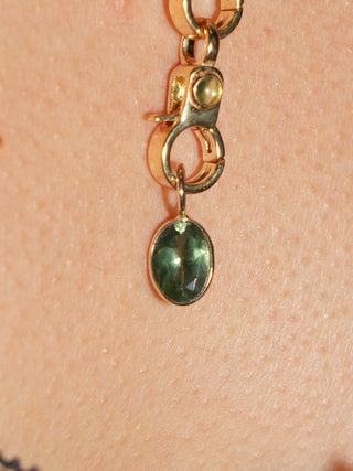 Seafoam Soda Apatite Oval Cut Charm in Yellow 14k Gold