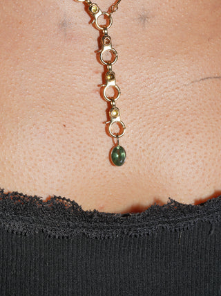 Seafoam Soda Apatite Oval Cut Charm in Yellow 14k Gold