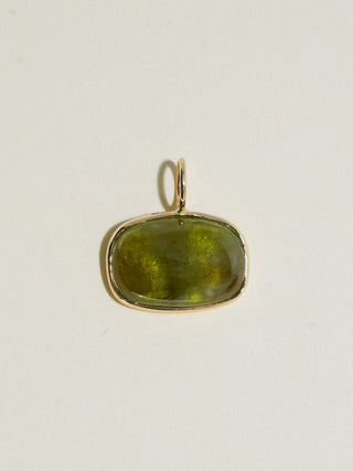 NOLA Grossular Garnet East West Cushion Cabochon Charm in Yellow 14k Gold