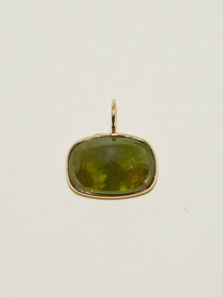NOLA Grossular Garnet East West Cushion Cabochon Charm in Yellow 14k Gold