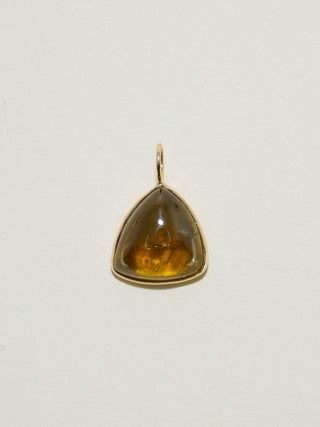 Gimmie Green Grossular Garnet Trillion Cabochon Charm in Yellow 14k Gold