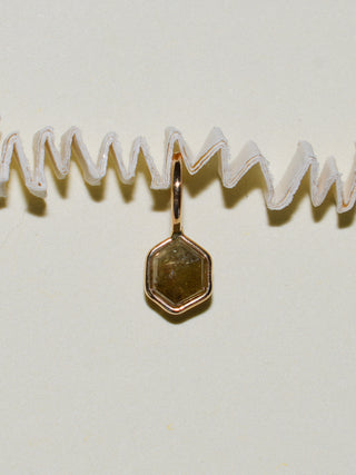 Itsy Bitsy Lab Grown Diamond Hexagon Cut Charm in Yellow 14k Gold