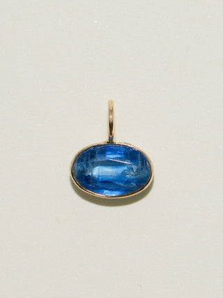 Moonstruck Kyanite East West Oval Cut Charm in Yellow 14k Gold