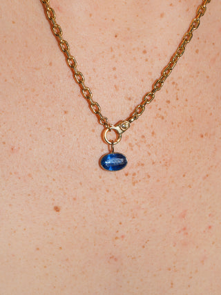 Constellation Kyanite East West Oval Cut Charm in Yellow 14k Gold