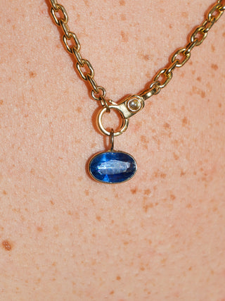 Constellation Kyanite East West Oval Cut Charm in Yellow 14k Gold