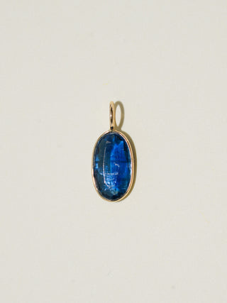 Sleepless Kyanite Oval Cut Charm in Yellow 14k Gold