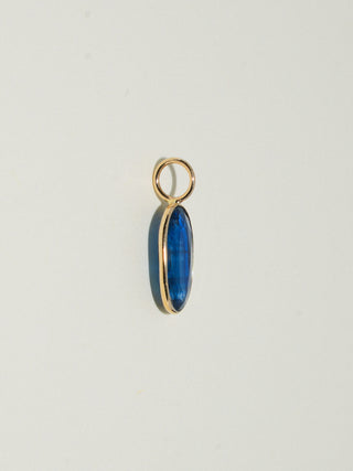 Sleepless Kyanite Oval Cut Charm in Yellow 14k Gold