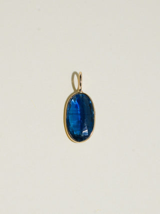 Sleepless Kyanite Oval Cut Charm in Yellow 14k Gold