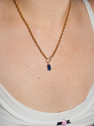 Boardwalk Kyanite Baguette Cut Charm in Yellow 14k Gold