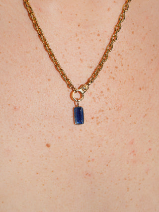 Boardwalk Kyanite Baguette Cut Charm in Yellow 14k Gold