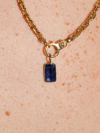 Cmon John Kyanite Emerald Cut Charm in Yellow 14k Gold