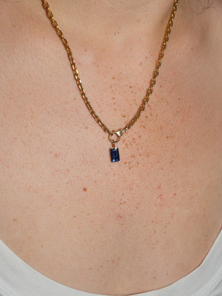 Cmon John Kyanite Emerald Cut Charm in Yellow 14k Gold