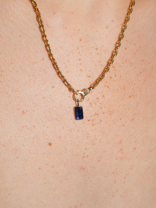 Cmon John Kyanite Emerald Cut Charm in Yellow 14k Gold