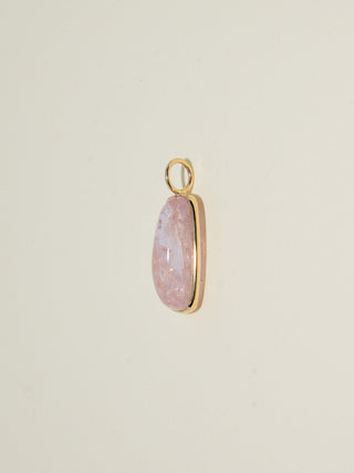 Bubble Yum Morganite Baguette Cabochon Charm in Yellow 14k Gold