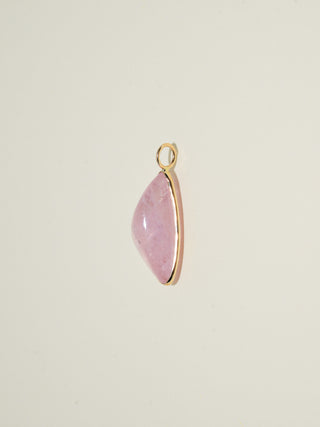 Fluttering Morganite Special Cabachon Charm in Yellow 14k Gold
