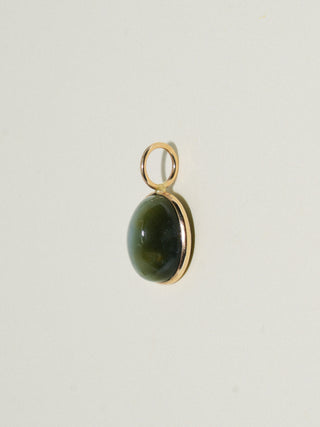Chase Catseye Oval Cabochon Charm in Yellow 14k Gold