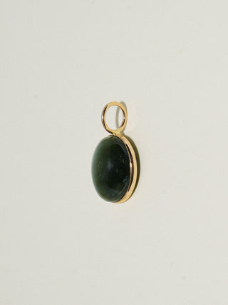 Prowl Catseye Oval Cabochon Charm in Yellow 14k Gold