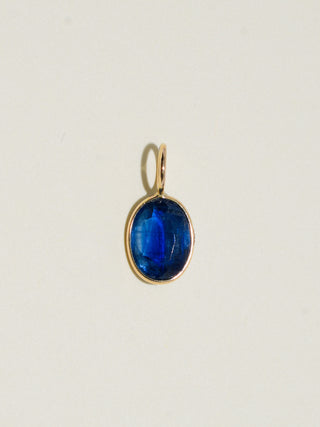 Alleycat Kyanite Oval Cut Charm in Yellow 14k Gold