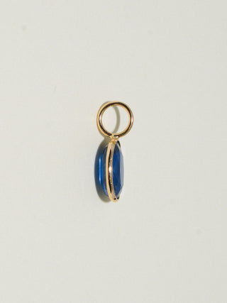 Alleycat Kyanite Oval Cut Charm in Yellow 14k Gold