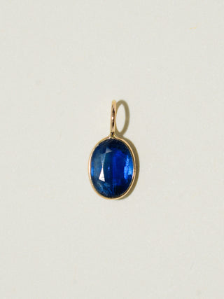 Alleycat Kyanite Oval Cut Charm in Yellow 14k Gold