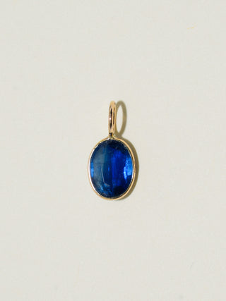 Alleycat Kyanite Oval Cut Charm in Yellow 14k Gold