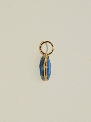 Azula Kyanite Oval Cut Charm in Yellow 14k Gold